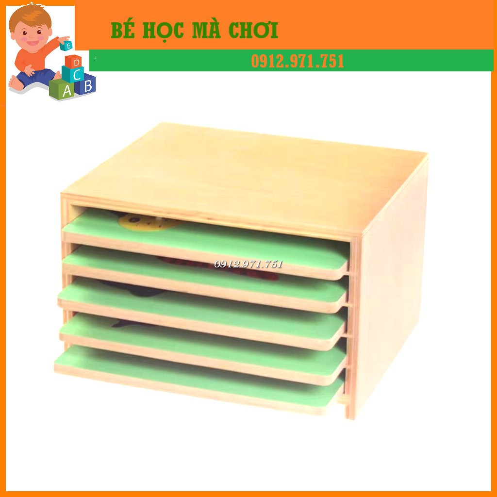 Bộ ghép tranh sinh học động vật và thực vật Montessori Kèm GIÁ KỆ ĐỰNG