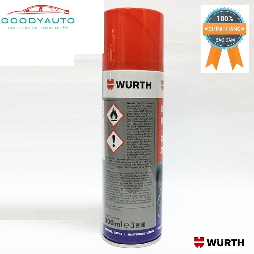 Khử Ẩm Vệ Sinh Mạch Điện Wurth Contact Spray 300ml 0890100 Làm sạch mạch điện bị nhiễm bẩn, khử ẩm, chống rỉ, chống ăn m