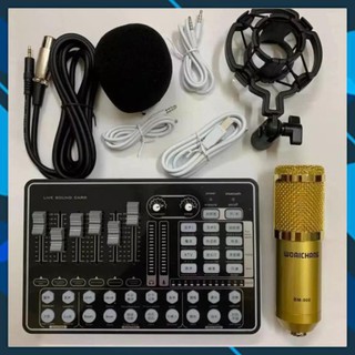 BỘ COMBO míc hát karaoke livestream online micro BM-900 CARD H9 BLUETOOTH THẾ HỆ MỚI 21 HIỆU ỨNG
