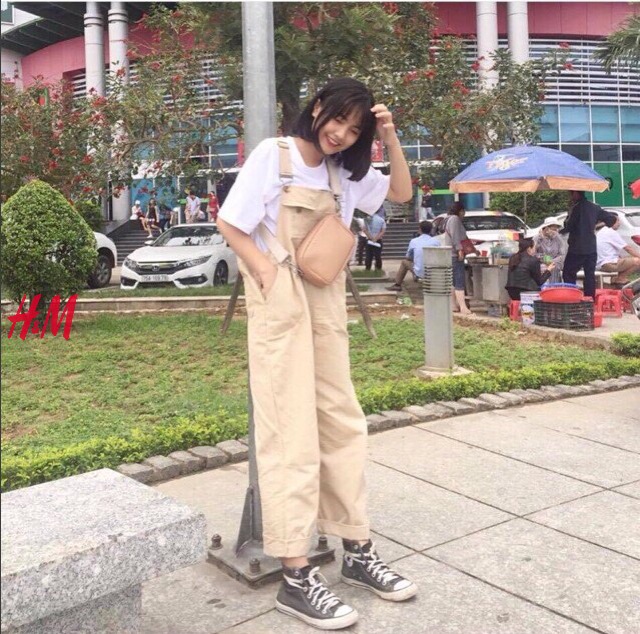 Quần Yếm kaki 2 túi hộp dễ thương | BigBuy360 - bigbuy360.vn