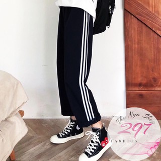 Quần cullotes 3 sọc ống rộng unisex - cul thể thao basic dáng suông
