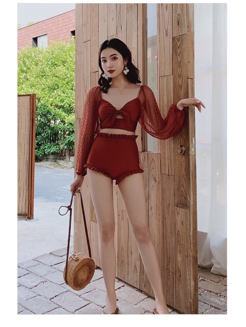 (Có sẵn) Sét bikini hai mảnh cúp ngực tay ren cực đẹp | BigBuy360 - bigbuy360.vn