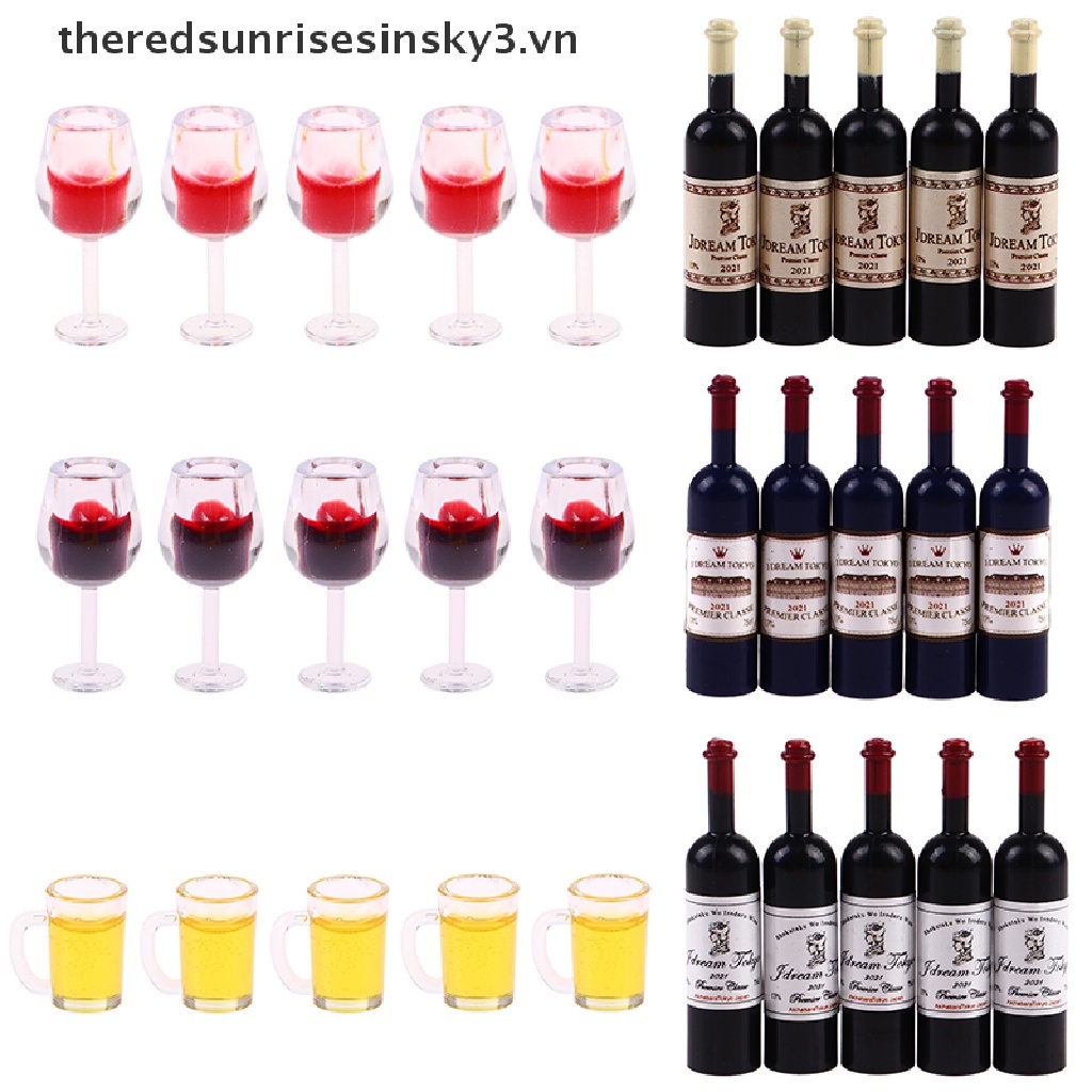 Set 5 Ly Rượu / Bia Đồ Chơi Búp Bê Cỡ 1 / 12