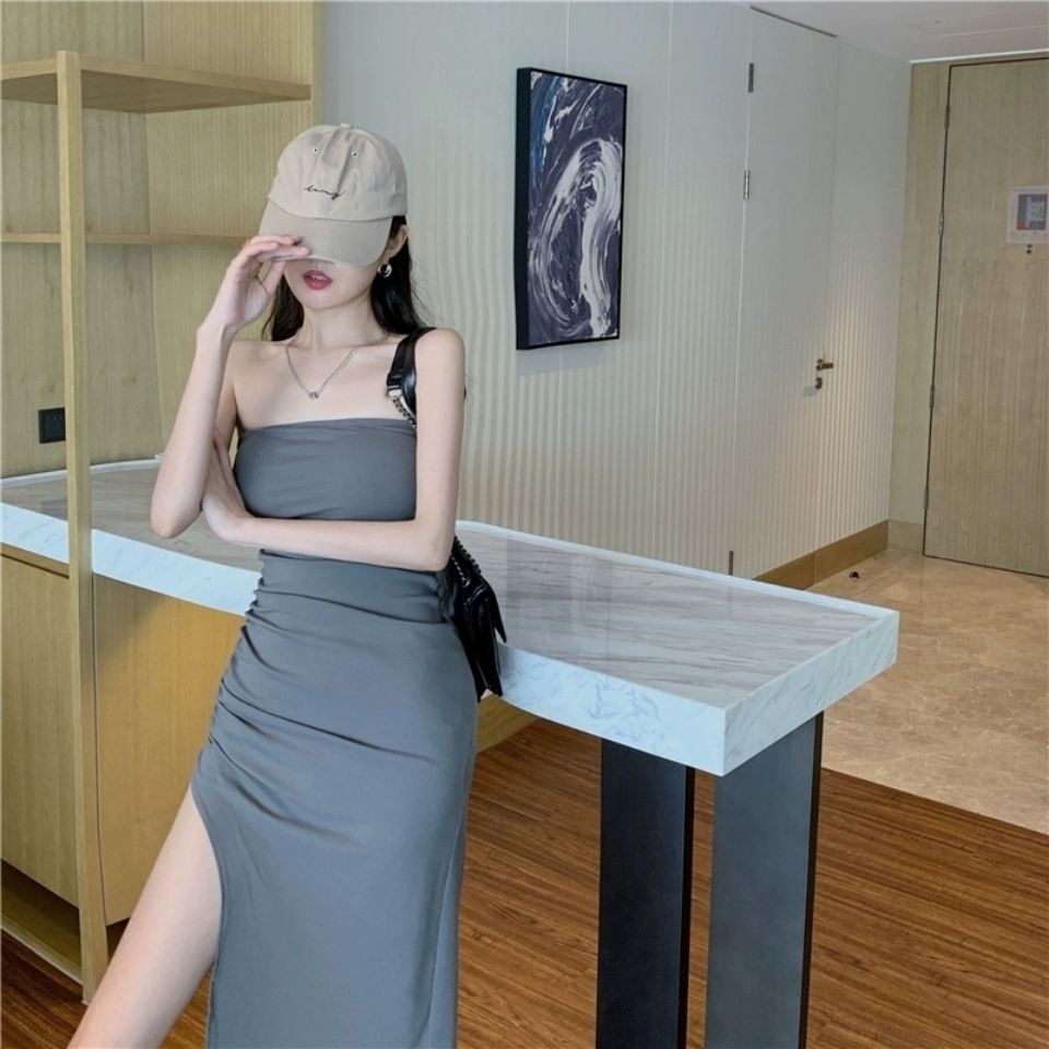 COZOK Đầm Trễ Vai Dáng Dài Thiết Kế Xẻ Tà Quyến Rũ