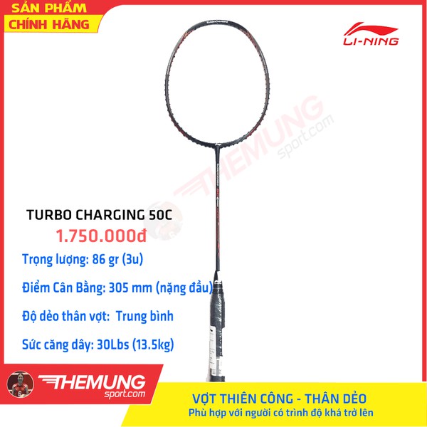 vợt cầu lông LiNing Turbo Charging 50C Combact (Đen/Đỏ)