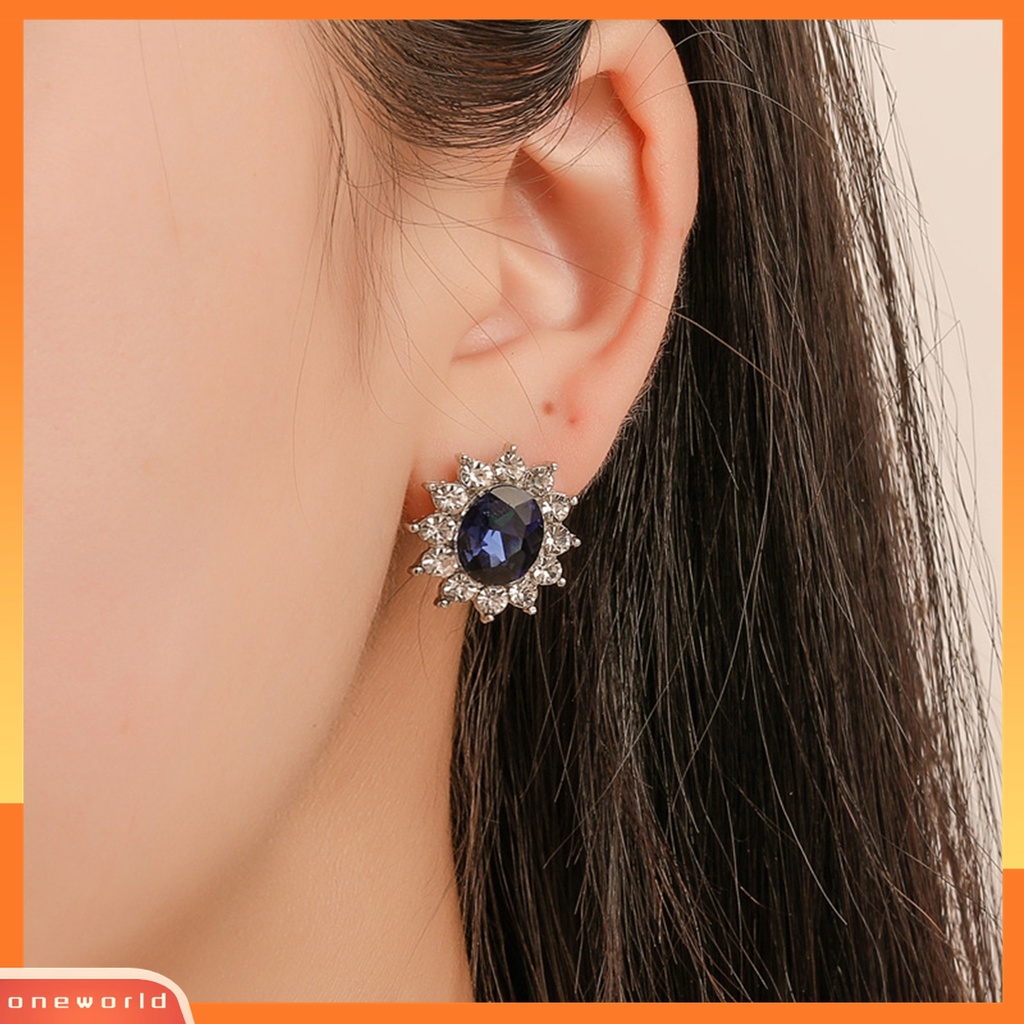 Bộ Trang Sức 2 Món Bằng Kim Loại Hình Hoa Đính Đá Zircon Thanh Lịch Cho Cô Dâu