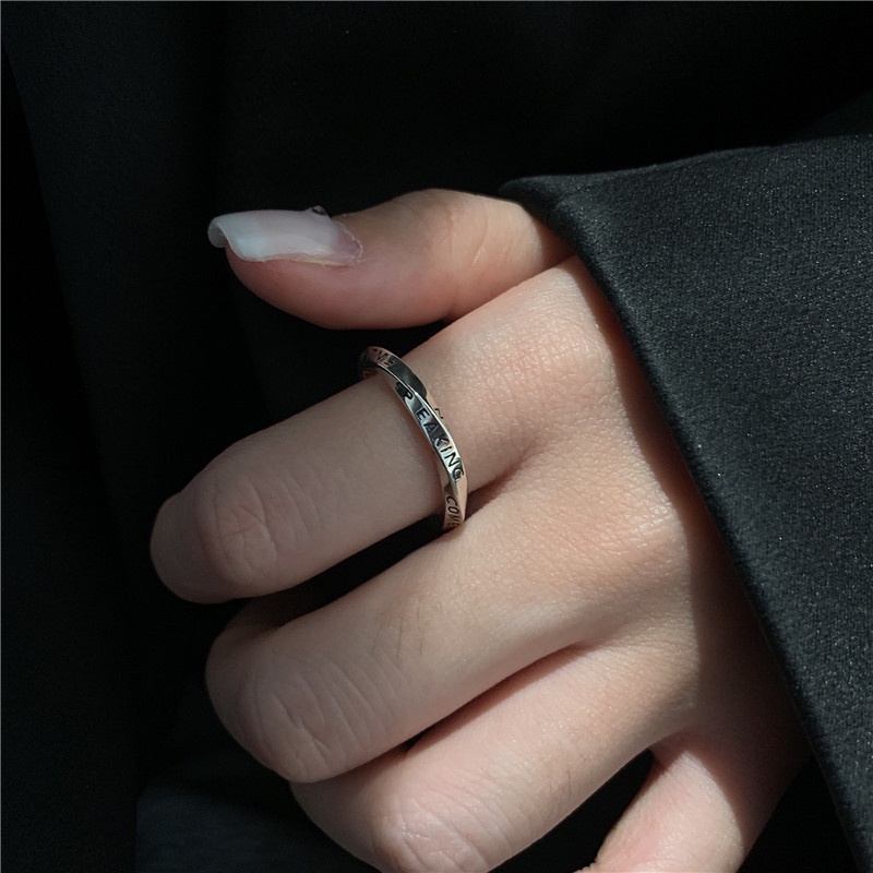 Nhẫn Hở Họa Tiết Graffiti Chữ Tiếng Anh Sang Trọng Thời Trang Cho Nữ