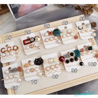Set 3 kẹp tóc đính hạt giả ngọc trai