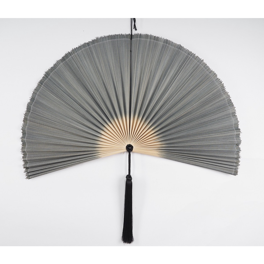 Quạt decor treo tường trang trí chất liệu mành tre, hàng thủ công mỹ nghệ cao cấp size 120cm