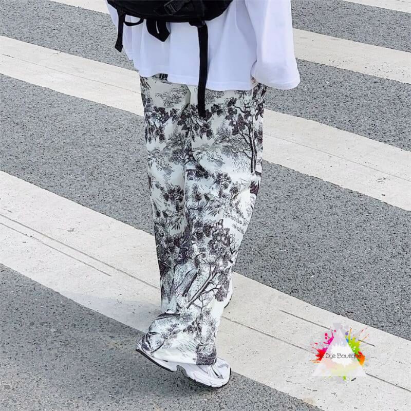 QUẦN CULOTTES HỌA TIẾT TRANH SƠN DẦU LANDSCAPE UNISEX CHẤT NGẦU - TIE DYE PANTS UNISEX - Tie Dye Boutique 💢