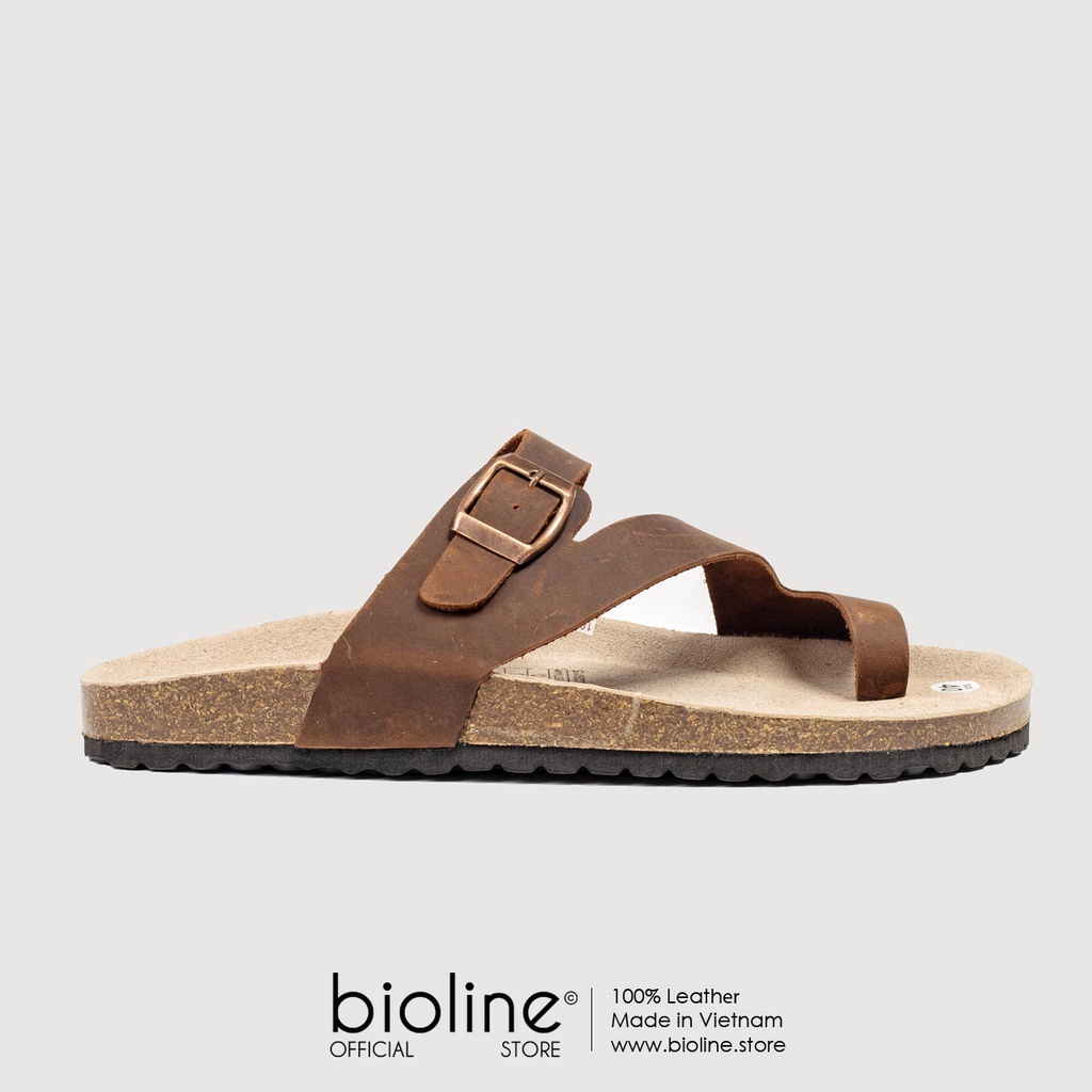 [DA BÒ THẬT] D24 - Dép đế trấu BIRKEN da bò thật xỏ ngón - SIÊU HOT  - Bioline Official Store