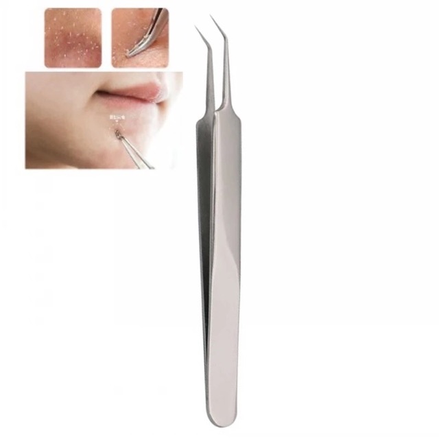 [1Pcs] Dụng Cụ Gắp Mụn, Nặn Mụn Đa Năng Tiện Lợi Thép Không Gỉ Stainless Steel Extrator Blackhead Tweezers Comedone