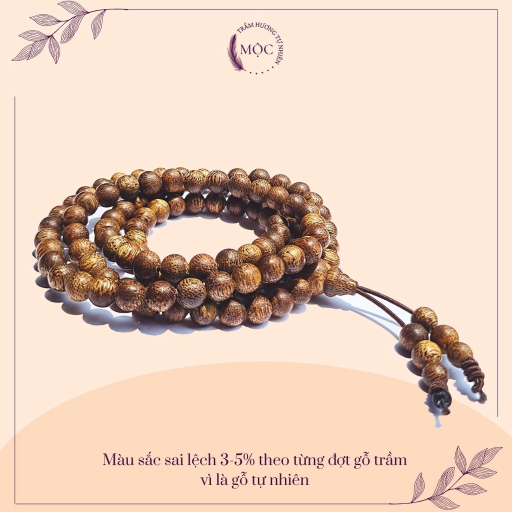 Vòng Phong Thủy Tự Nhiên 100% - Vòng Đeo Tay Trầm Hương 108 Hạt Nam Nữ Thời Trang