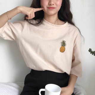 Áo Thun Nữ Tay Ngắn In Hình Quả Dứa Thời Trang Hàn Quốc