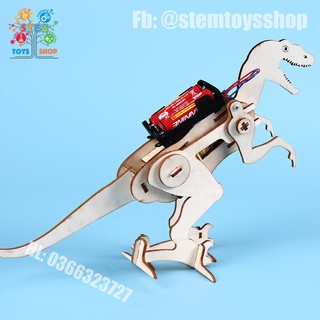 [Đồ Chơi Giáo Dục STEM] - Bộ Lắp Ghép Khủng Long Bằng Gỗ