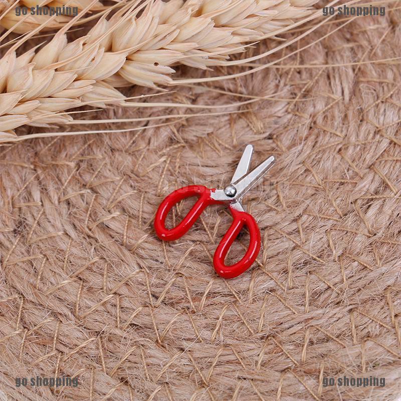 {go shopping}1:12 Dollhouse mini metal red scissors simulation furniture scissors model toys