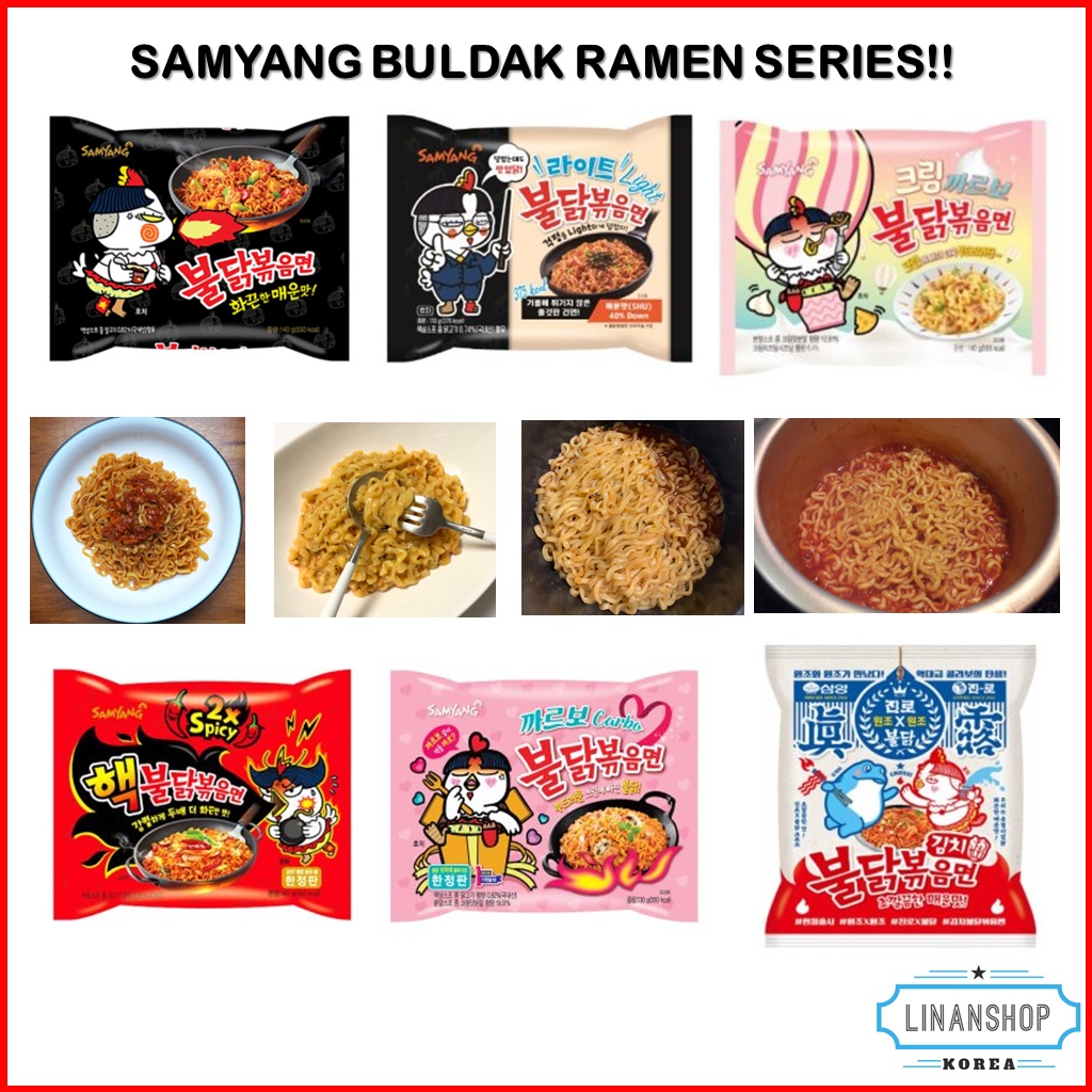 [SAMYANG] Mì / ramen gà cay Buldak Hàn Quốc series 6 Loại! (nguyên bản / cay nhẹ / Kem Carbonara / Carbonara)