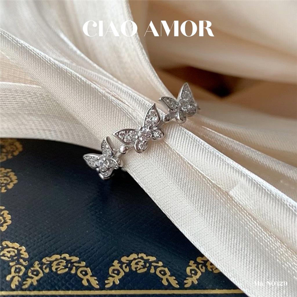 Nhẫn nữ xinh xắn cánh nhiều đính đá dễ thương Trang sức Ciao Amor - N0429