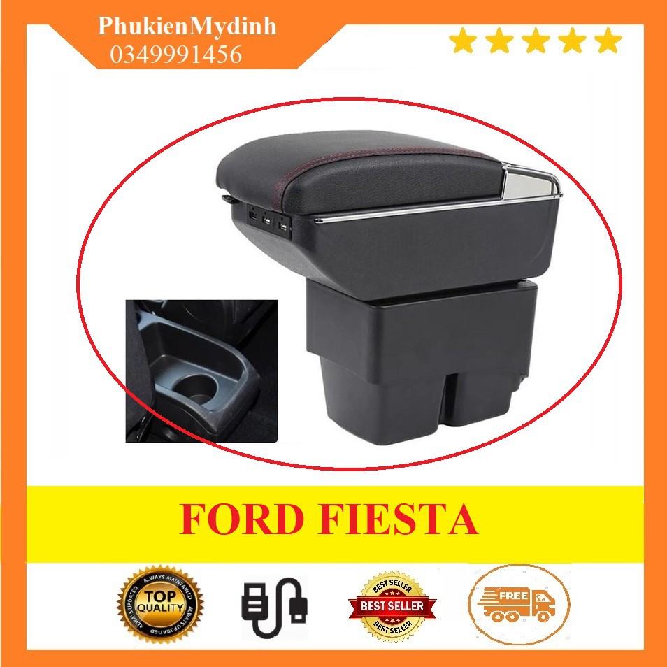 Hộp tỳ tay theo xe cho FORD FIESTA tích hợp 7 cổng usb