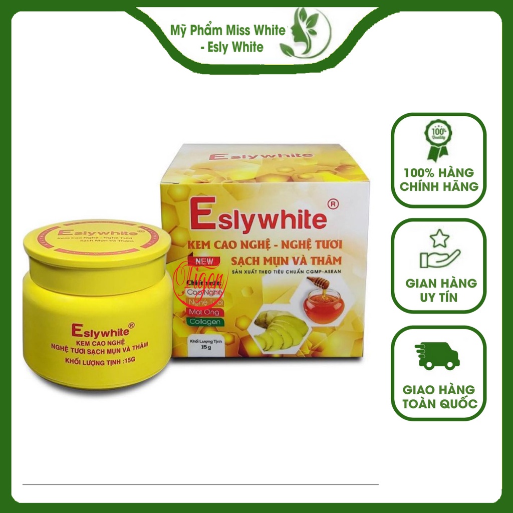Kem Cao Nghệ Nghệ Tươi Sạch Mụn Và Thâm Nghệ Vàng Esly White 15g Chính Hãng