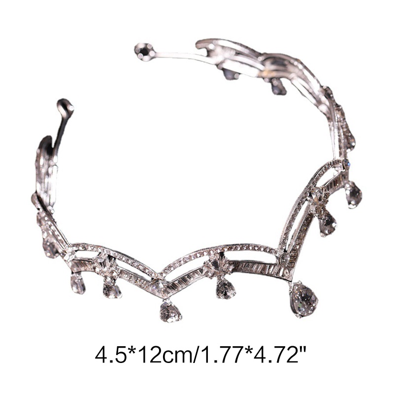 Cài Tóc Hình Vương Miện Đính Đá Đơn Giản Dành Cho Cô Dâu