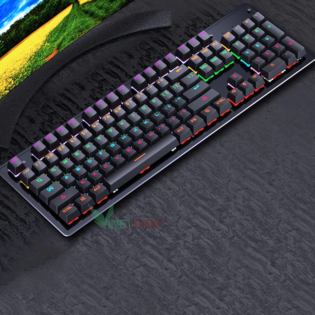 Bàn phím cơ Gaming vinetteam có dây Led RGB K880 -4097