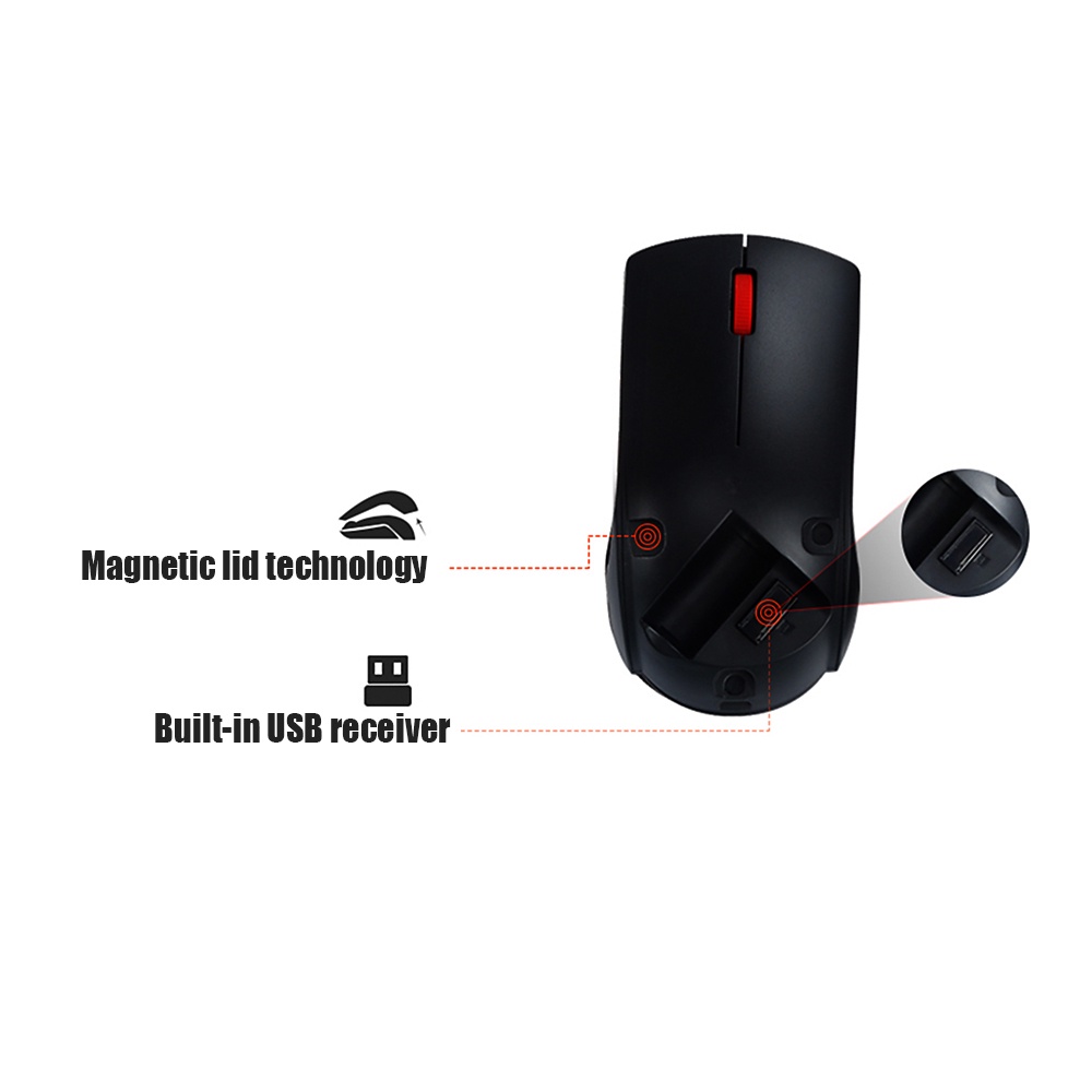 Chuột Không Dây Lenovo M120 Pro 2.4GHz Có Đầu Nhận USB Cho Laptop PC PC Mac