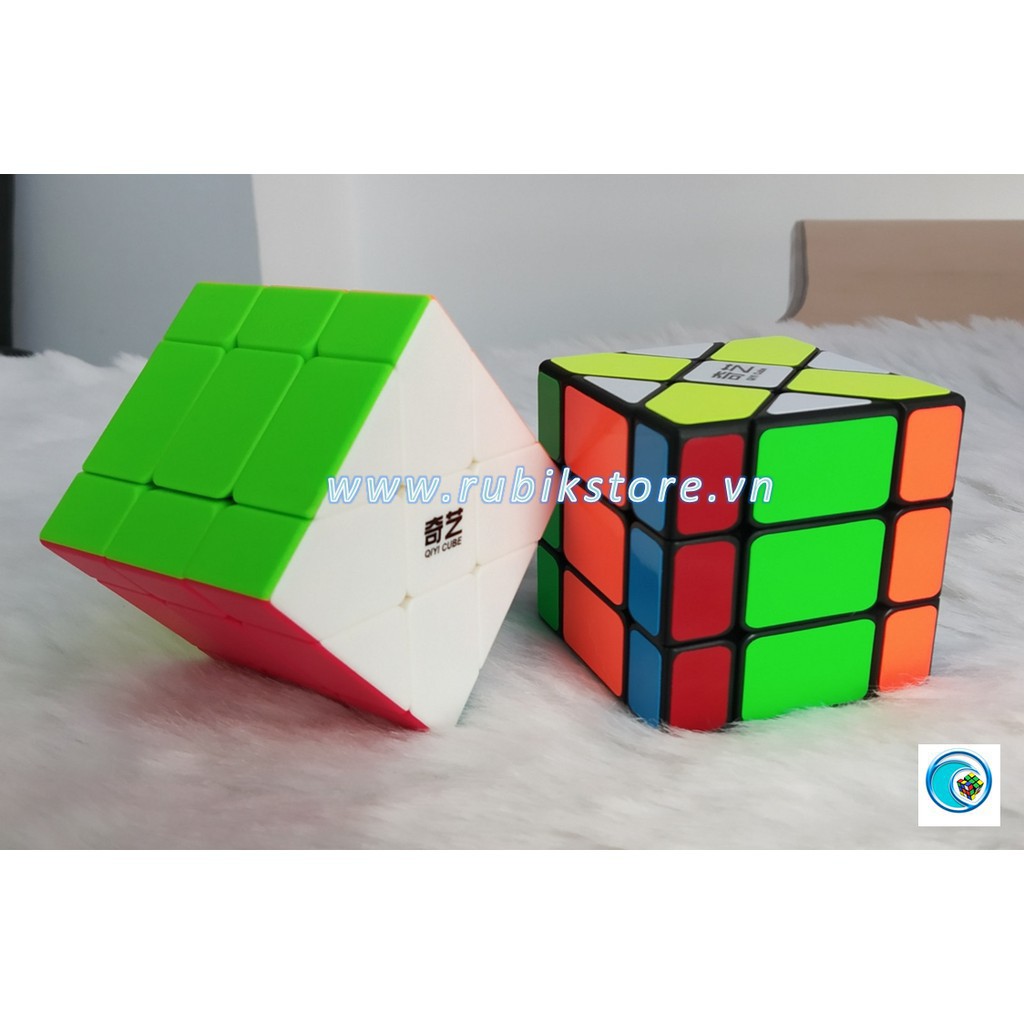 [SALE30% - FREESHIP] Đồ chơi Rubik biến thể QiYi 3X3 Fisher Cube Black/Stickerless ĐỒ CHƠI CAO CẤP KHÔNG CHÌ