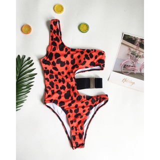 bikini lệch vai phối belt sexy