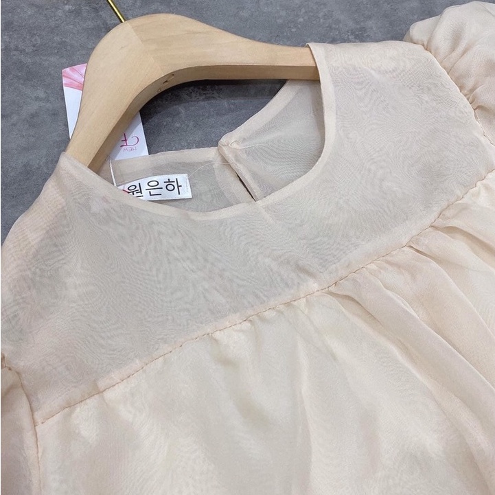 Váy nữ babydoll bánh bèo cổ tròn tay phồng nhiều tầng Shinosha V0025 | BigBuy360 - bigbuy360.vn
