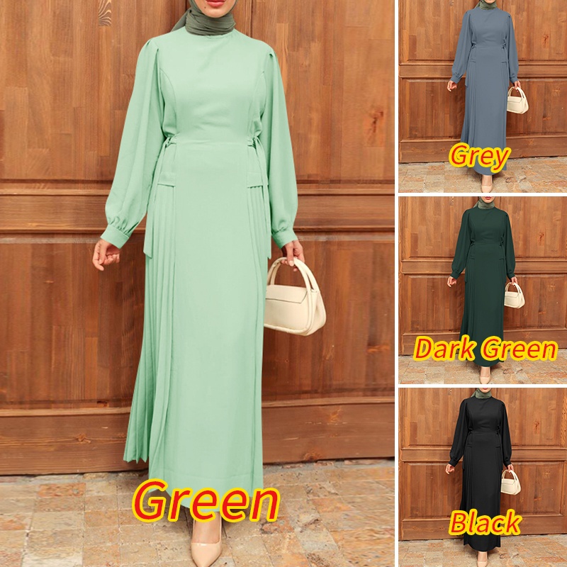 Zanzea Đầm Dài Tay Phồng Đính Nút Thời Trang Dành Cho Nữ