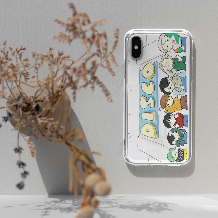 Ốp điện thoại iphone silicon IDOL KPOP BTS disco chibi  cho Iphone 5 6 7 8 Plus 11 12 Pro Max X Xr BLUBTS0393