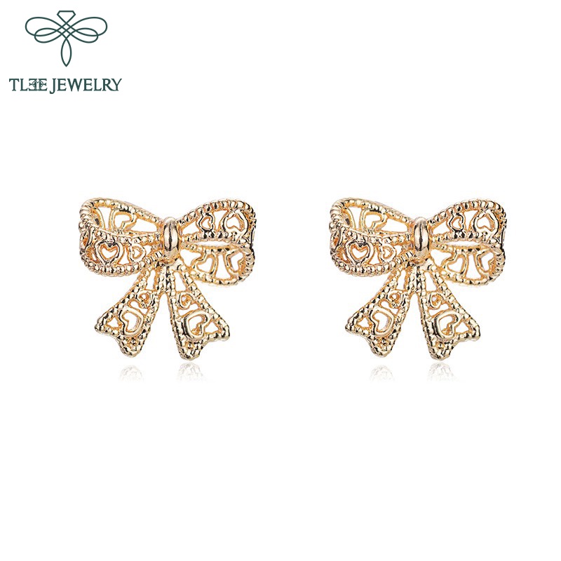 Khuyên tai bạc nữ TLEE nơ đan nữ tính basic TleeJewelry B0171