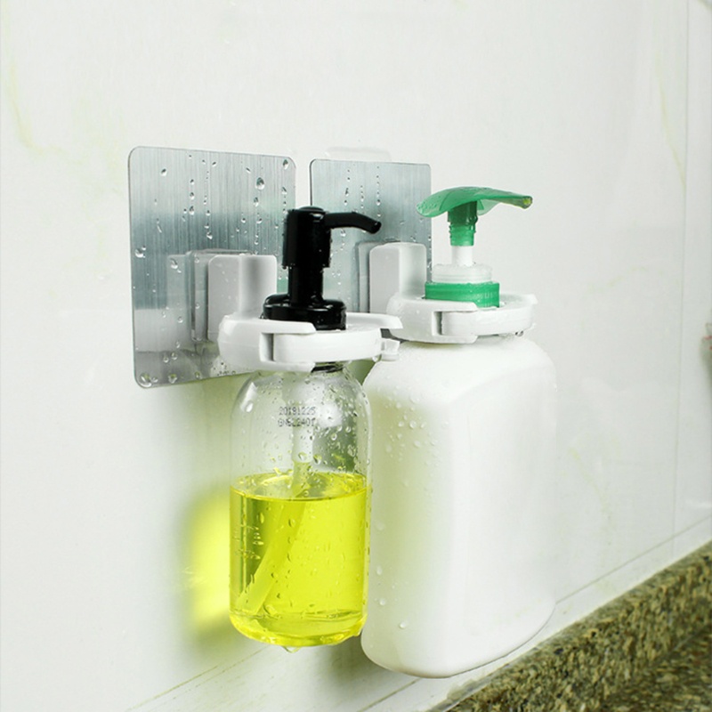 Set 4 Giá Đỡ Chai Nước Rửa Tay Dạng Bơm Tự Dính Tiện Lợi