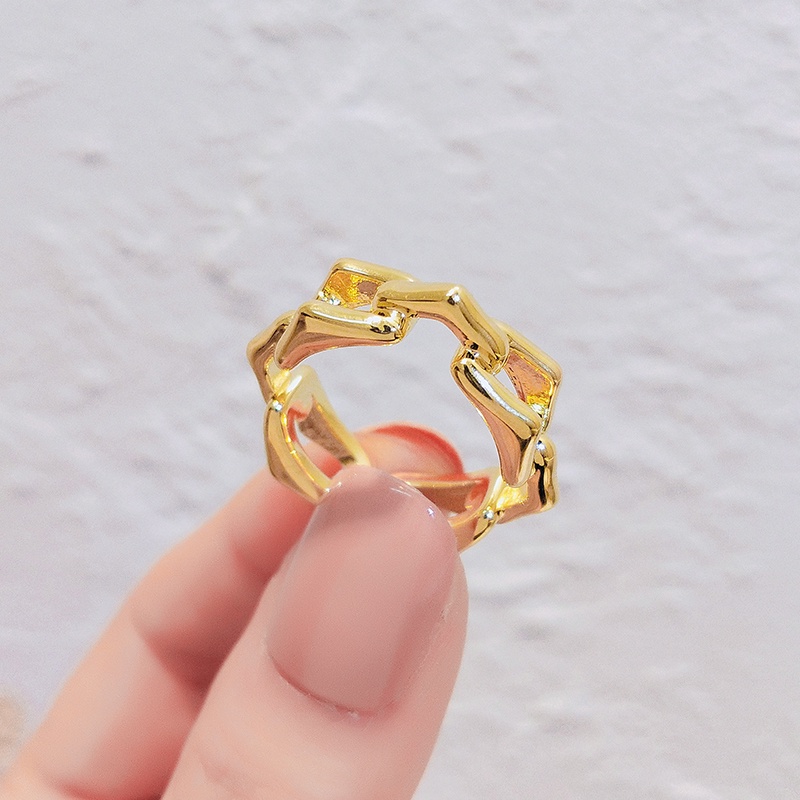 [Jiudolan] Nhẫn Hở Mạ Vàng 18k Có Thể Điều Chỉnh Kích Cỡ