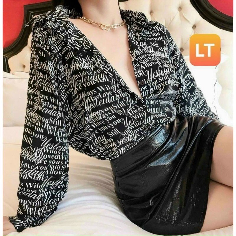 áo sơ mi lụa chữ dài tay