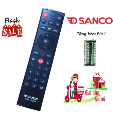 Điều khiển tivi sanco giọng nói,remote sanco giọng nói hàng chính hãng