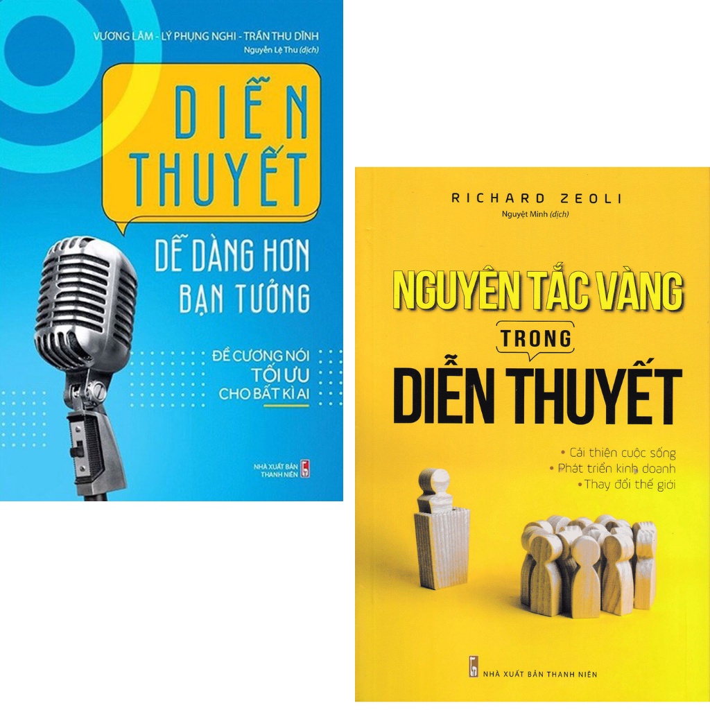 Combo sách Diễn Thuyết Dễ Dàng Hơn Bạn Tưởng + Nguyên Tắc Vàng Trong Diễn Thuyết (Bộ 2 Cuốn)