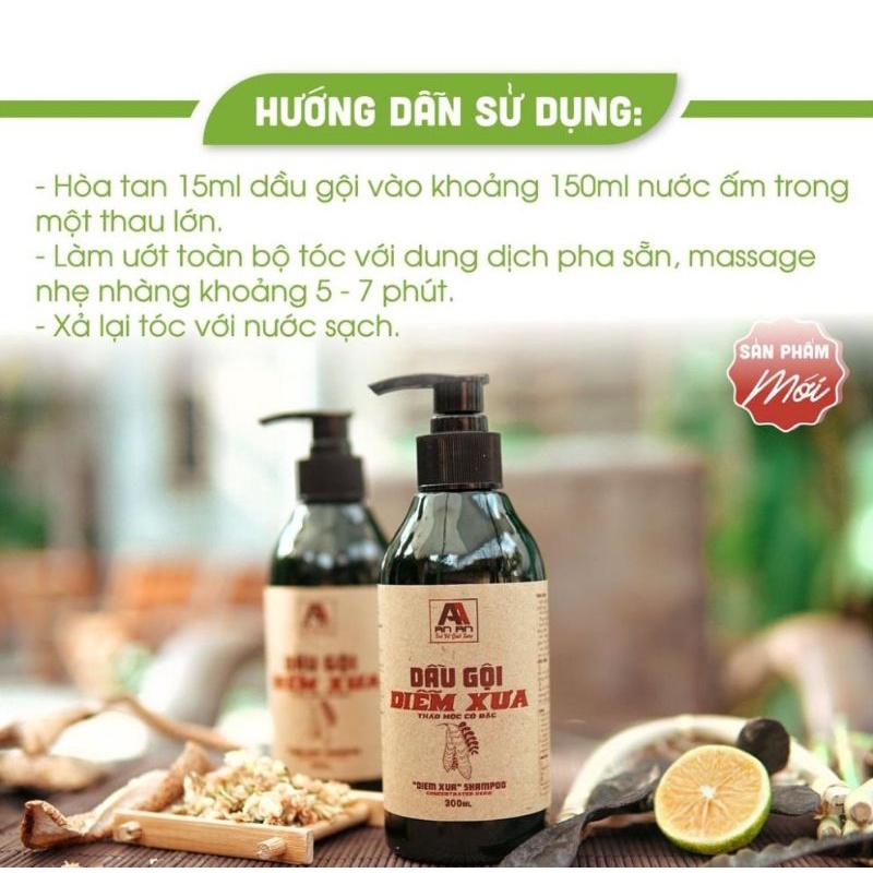 Dầu gội thảo dược chanh sả bồ kết, thảo mộc An An 300ml