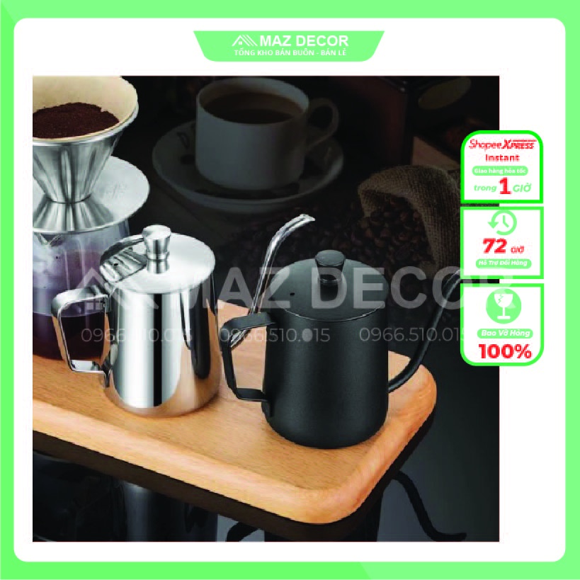 [Giá sỉ] Ấm rót pha trà Drip cafe Inox Sơn tĩnh điện chống gỉ Cổ Ngỗng Chuyên Dụng Giá Rẻ cao cấp