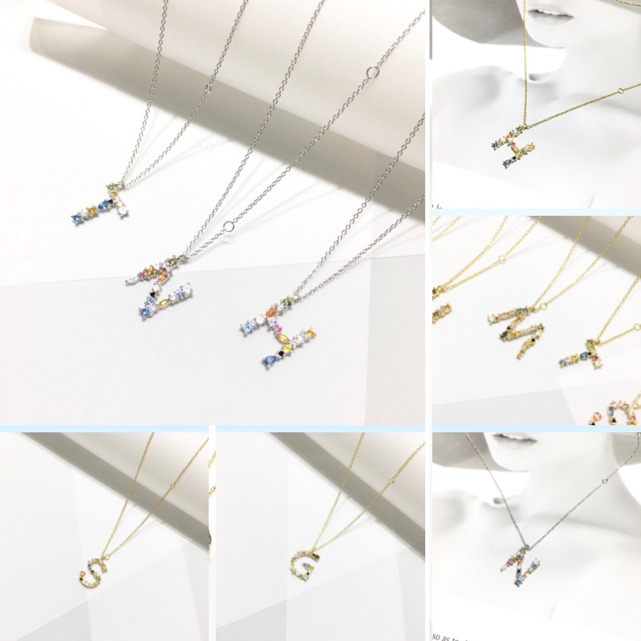 Dây chuyền bạc ý 925 mạ vàng 18k Chữ cái Tên - Cecy