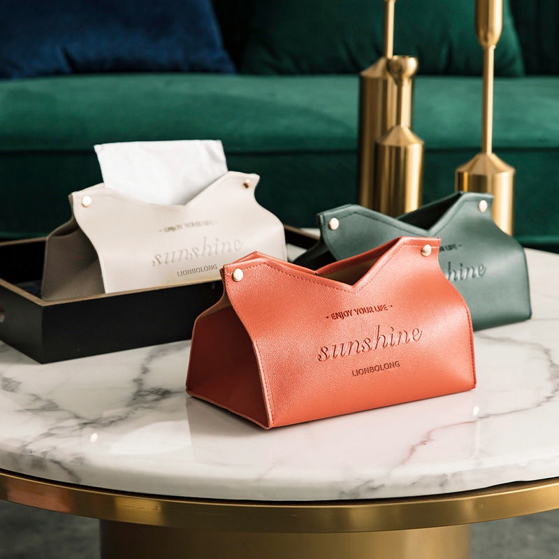 Hộp Đựng Khăn Giấy Bằng Da Cao Cấp Phong Cách Bắc Âu