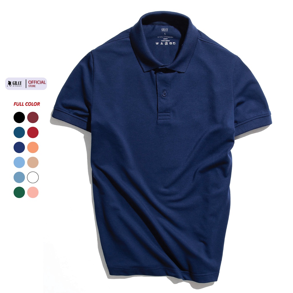 Áo polo nam GRAYHOMME Trơn cổ bẻ tay ngắn kiểu dáng basic chất vải Cotton cao cấp - TPG100 | BigBuy360 - bigbuy360.vn