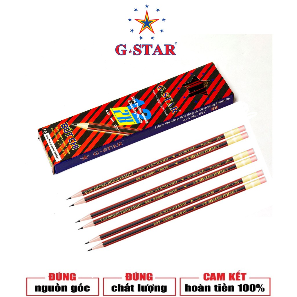 Hộp 12 Cây Viết Chì Gỗ 2B G-Star 027