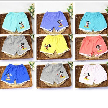 Quần Short Cotton Hình Chuột Mickey Cho Bé 1-5 Tuổi