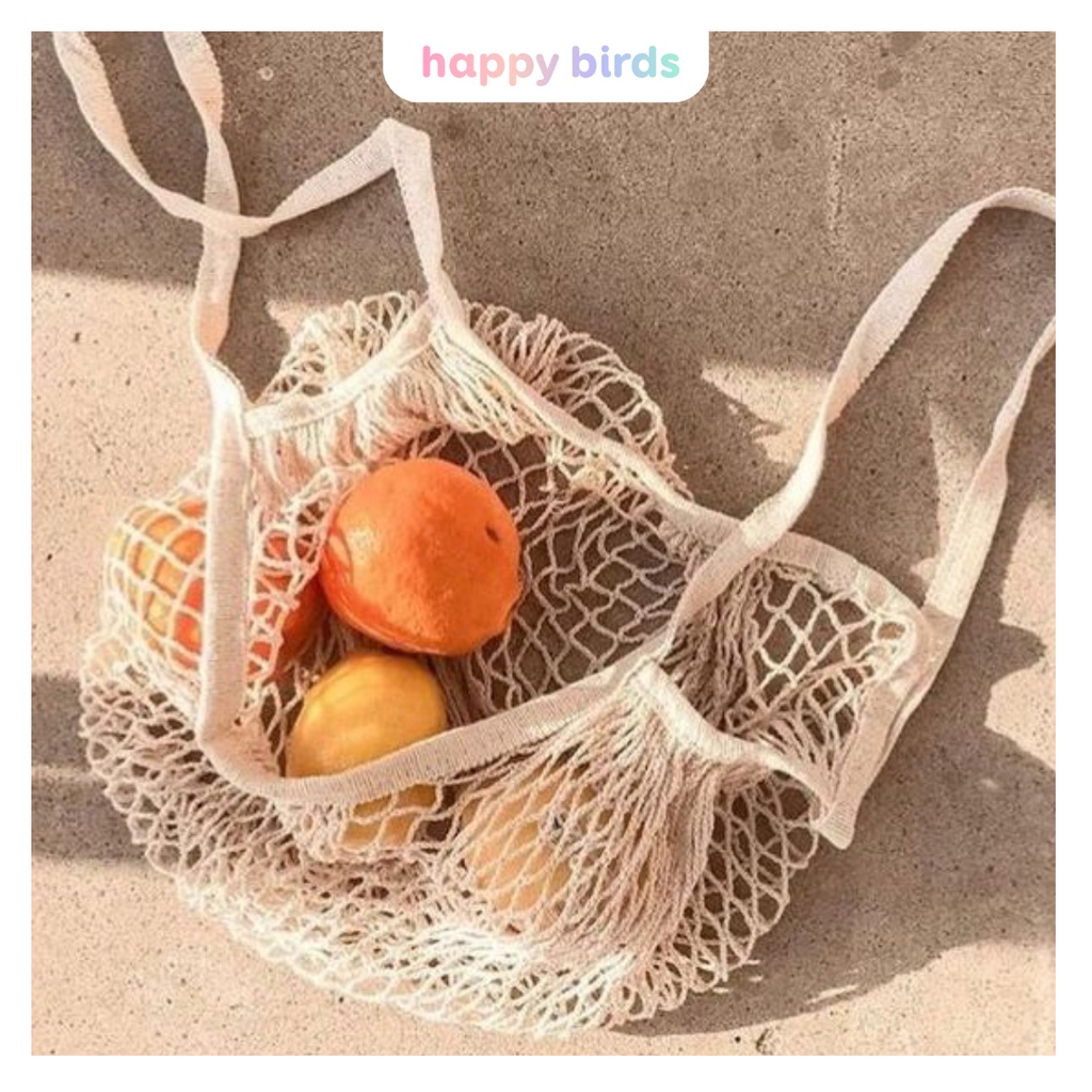 Túi lưới đựng đồ đa năng đi siêu thị đi chơi dã ngoại picnic đi biển có dây đeo