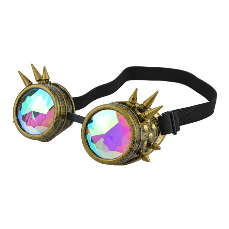 Kính Mát Tròng Lăng Kính Khảm Phong Cách Steampunk Cổ Điển