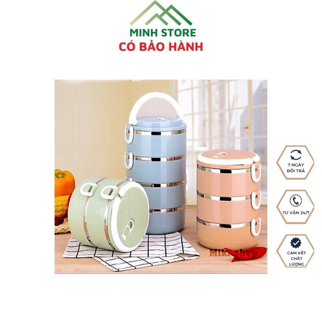 Hộp Đựng Cơm Cặp Lồng Cơm Giữ Nhiệt Lúa Mạch Ruột Inox