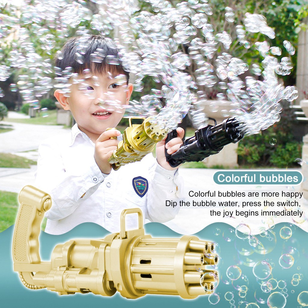 Đồ chơi súng bắn bong bóng tự động cho trẻ em Máy tạo bong bóng nước xà phòng mùa hè Máy tạo bong bóng điện 2 trong 1 cho trẻ em Đồ chơi quà tặng Chơi ngoài trời