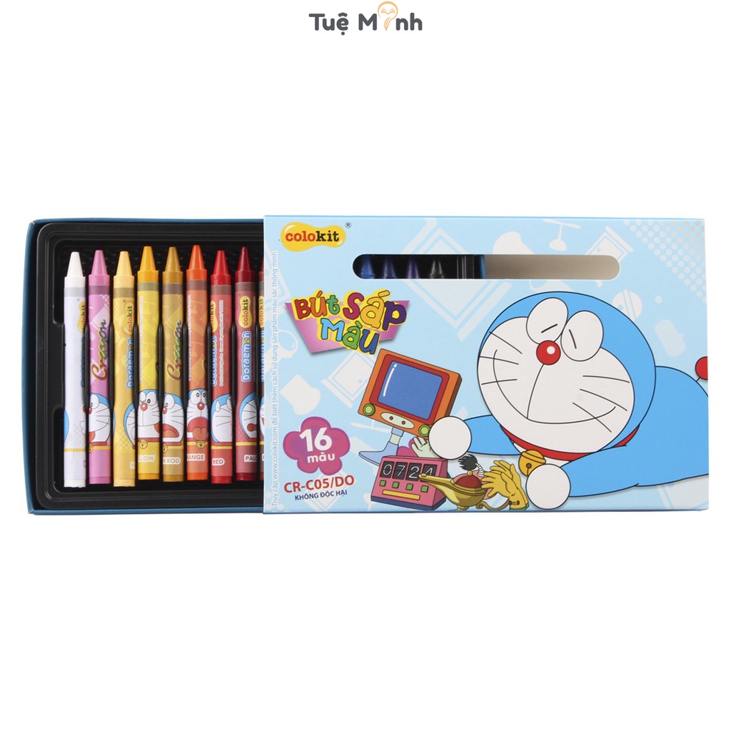 Bút Sáp tô màu bộ 16 màu Thiên Long Colokit Doraemon CR-C05/DO sáp vẽ màu mịn tươi sáng